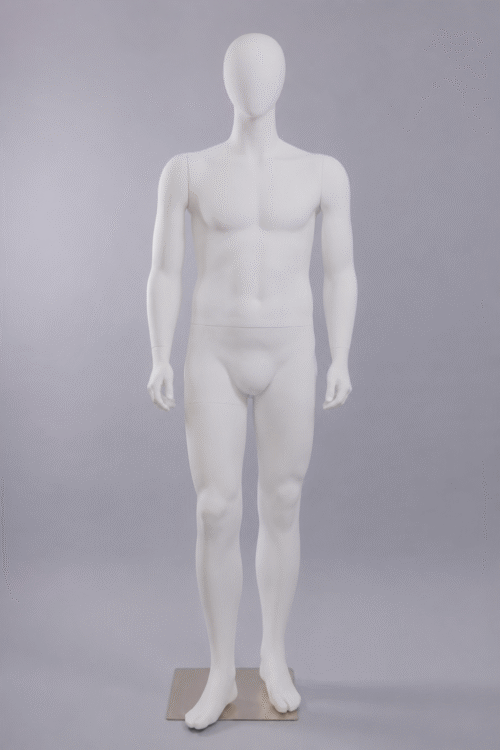 manichino uomo confomato curvy taglia forte taglia 50 bianco opaco
