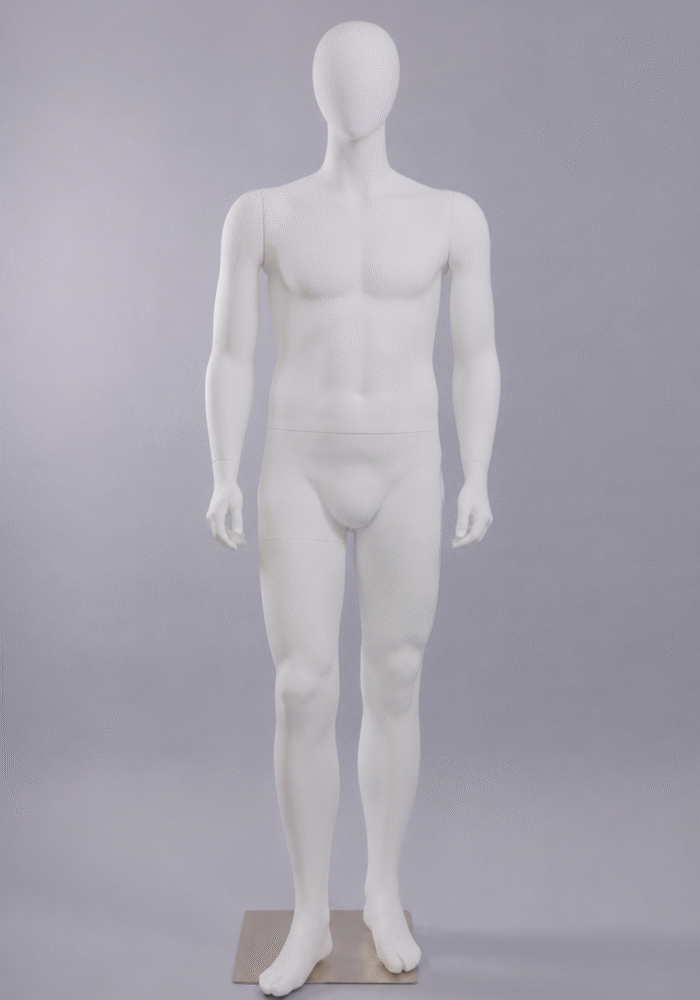 manichino uomo confomato curvy taglia forte taglia 50 bianco opaco