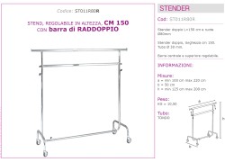 stender barra doppia 150cm