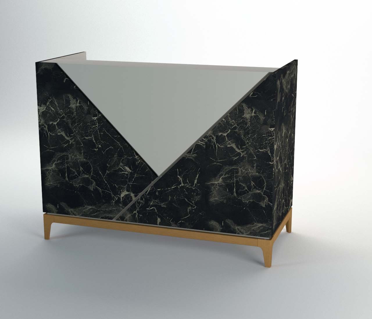 banco cassa trick marmo nero grigio chiaro