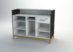 banco cassa trick marmo nero grigio chiaro retro