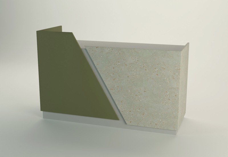 banco cassa slide grande oliva pietra concrete