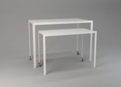 coppia tavolo servizio centro stanza bianco ruote dynamic 01