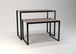 coppia tavolo servizio centro stanza nero rovere 04