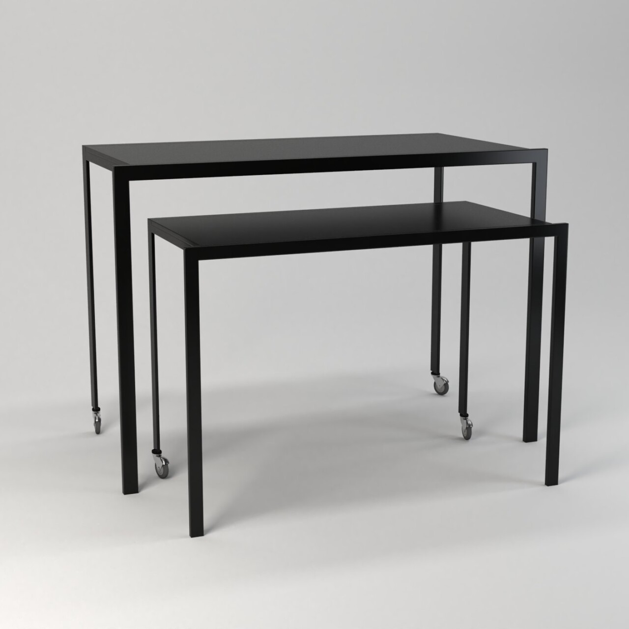 coppia tavolo servizio centro stanza nero ruote dynamic 01