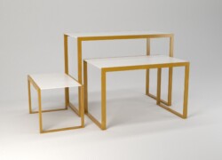 tris tavolo servizio centro stanza ORO bianco portal 01