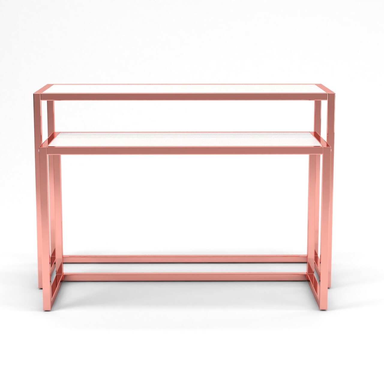 espositori tavolo espositore per negozi abbigliamento serie rainbow oro rosa bianco fronte