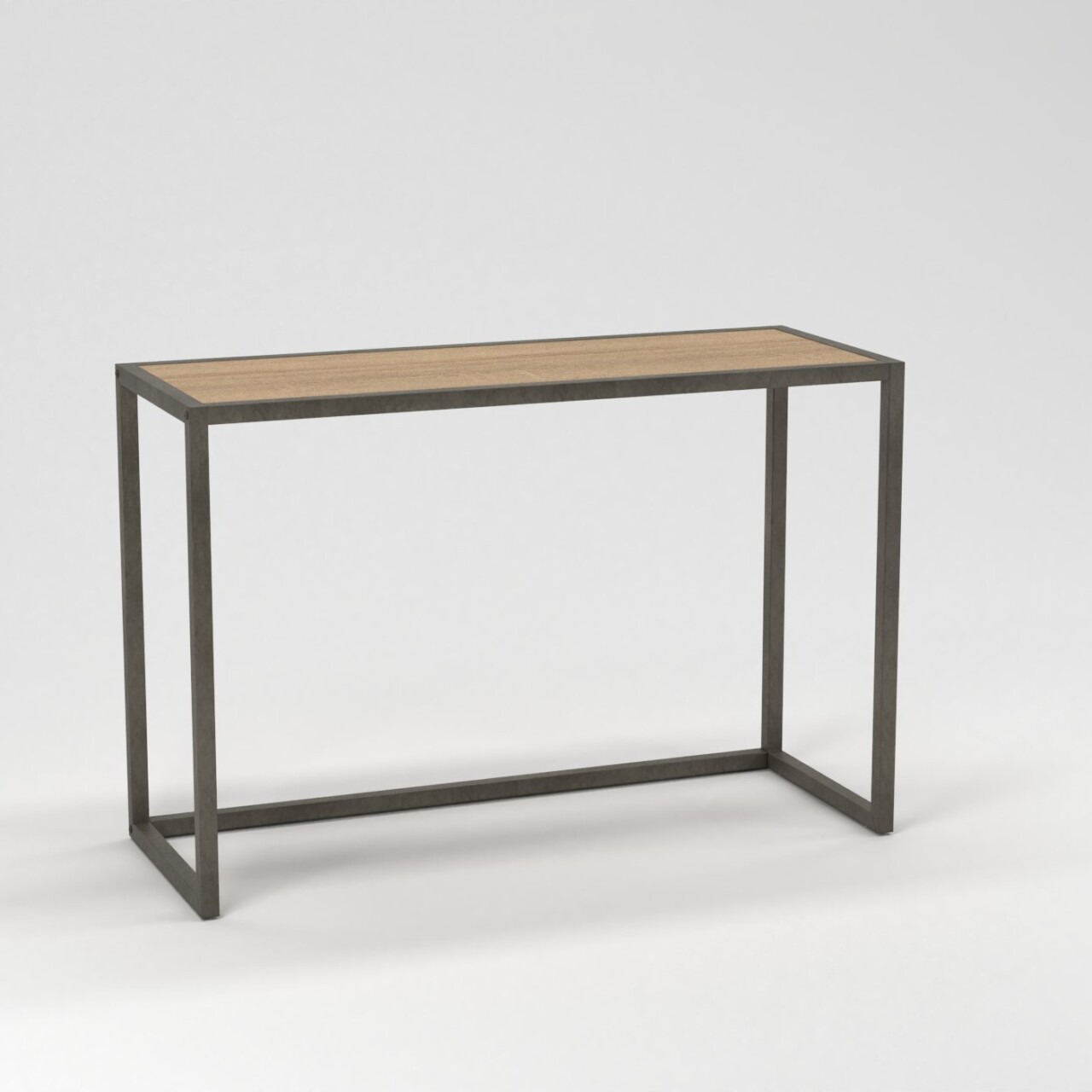 tavolo espositore per negozi abbigliamento serie rainbow grezzo legno lato