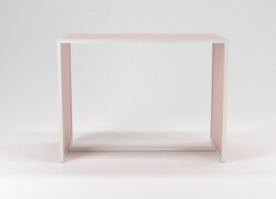 tavolo per negozi abbigliamento serie rainbow rosa bianco front