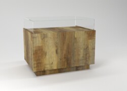 tavolo per negozi teca in vetro espositiva legno marcio fronte 01