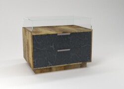 tavolo per negozi teca in vetro espositiva legno marcio retro 01