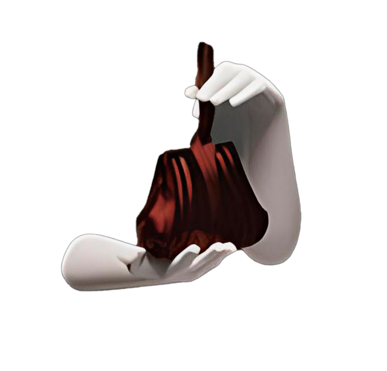 coppia braccia appese muro accessori vetrina borse 01 H