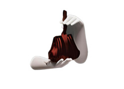 coppia braccia appese muro accessori vetrina borse 01 H