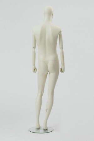 manichino uomo Essence semistilizzato braccia legno verniciate panna opaco 02 retro