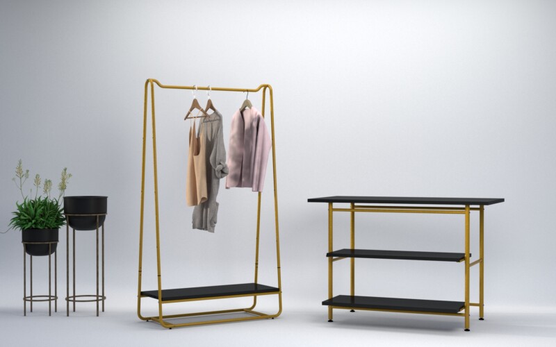 8 stender design tavolo espositivo minimale negozio abbigliamento alto pregio
