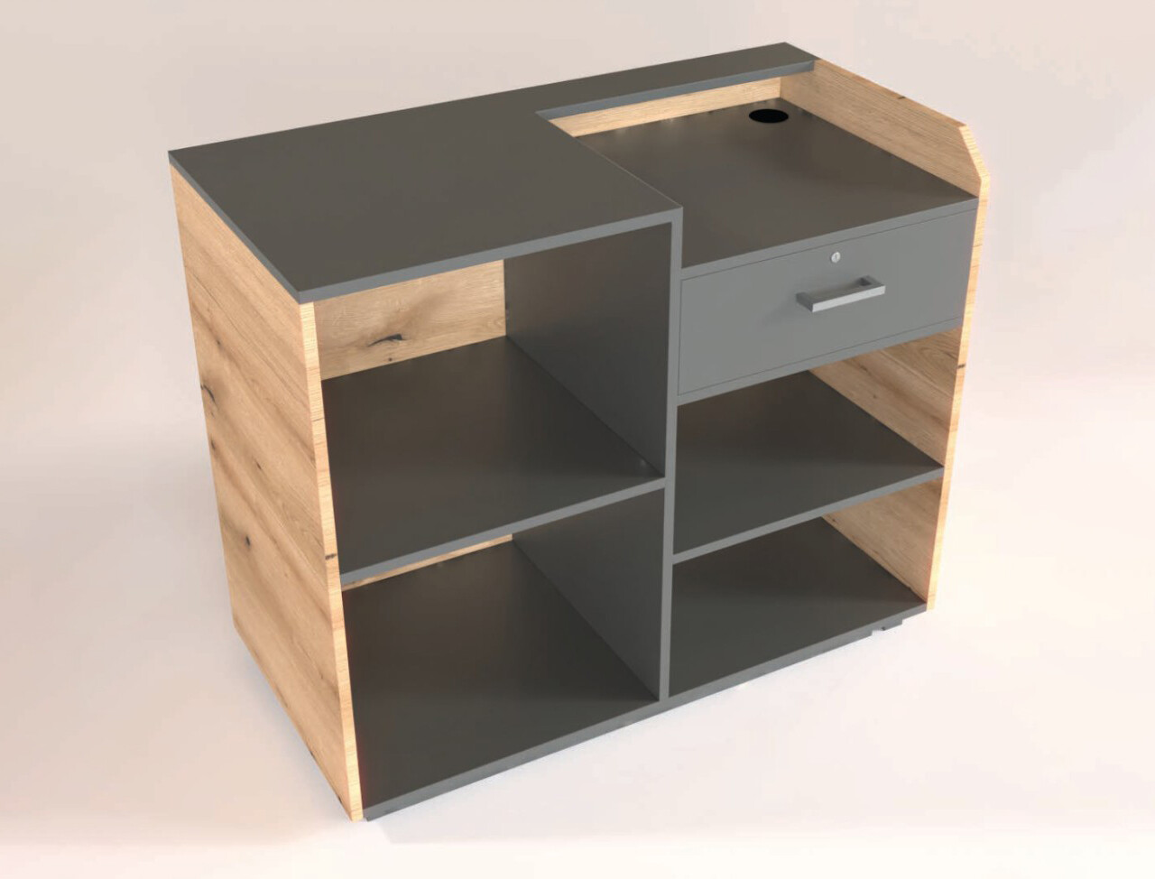 banco cassa enonomico prodotto in italia piccolo finitura legno retro