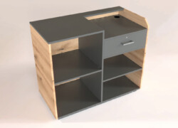 banco cassa enonomico prodotto in italia piccolo finitura legno retro