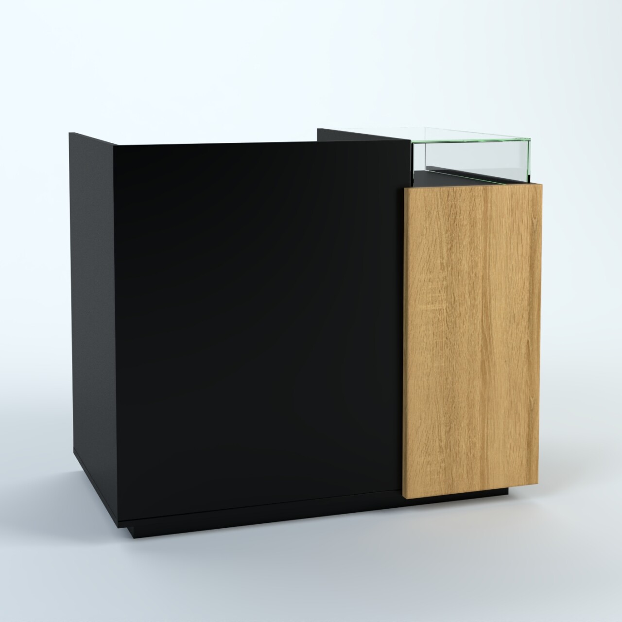 banco cassa subito disponibile pronto ritiro fast delivery legno nero fronte