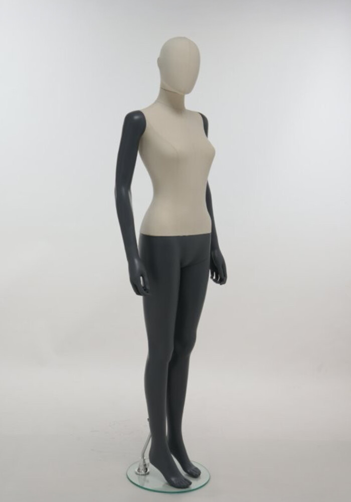 manichino donna antracite rivestito lino SFH1 CLT laterale