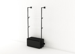 sistema parete con cassetto RBWSP90 nero mensole vetro