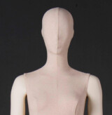 finitura manichino donna stilizzato Circle plastica busto rivestito ecru FF01