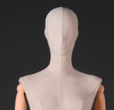 finitura manichino donna stilizzato Circle plastica busto rivestito ecru braccia legno FW01