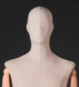 finitura manichino uomo stilizzato Circle plastica busto rivestito ecru braccia legno MW01