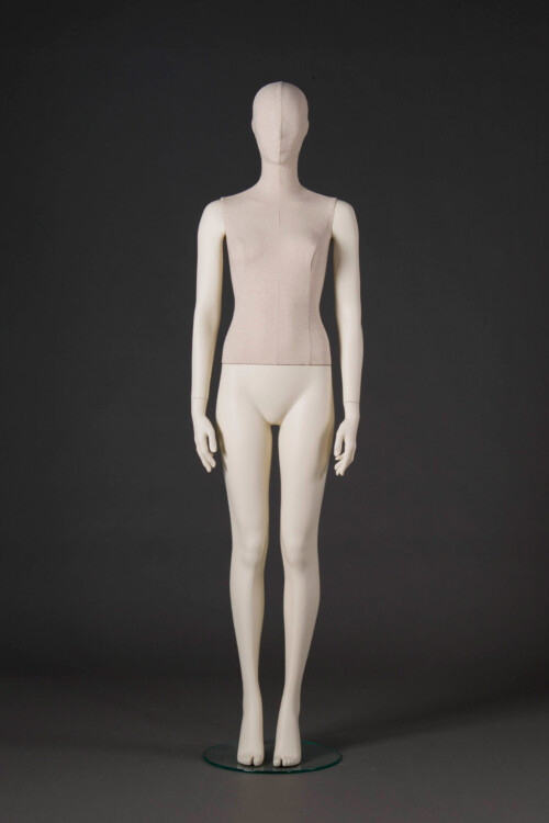 manichino donna stilizzato Circle plastica busto rivestito ecru FF01