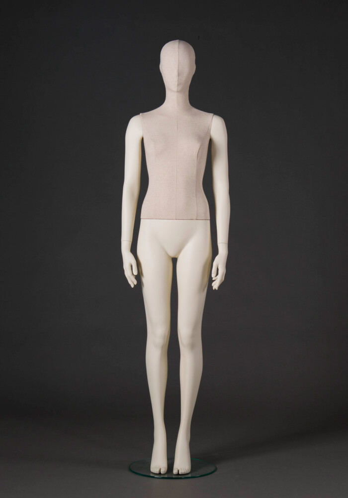 manichino donna stilizzato Circle plastica busto rivestito ecru FF01