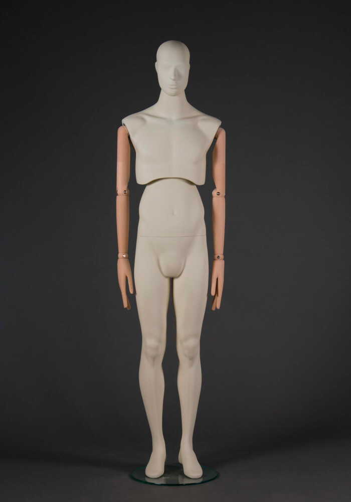 manichino uomo stilizzato Atelier braccia legno fronte