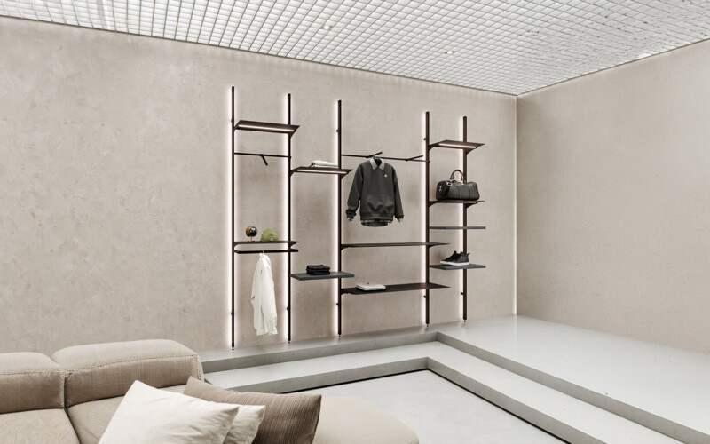 arredamento nero con led integrato flight