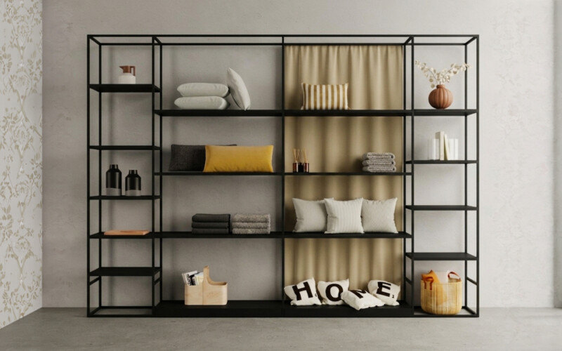 cage arredo casa abbigliamento autoportante metallo nera design