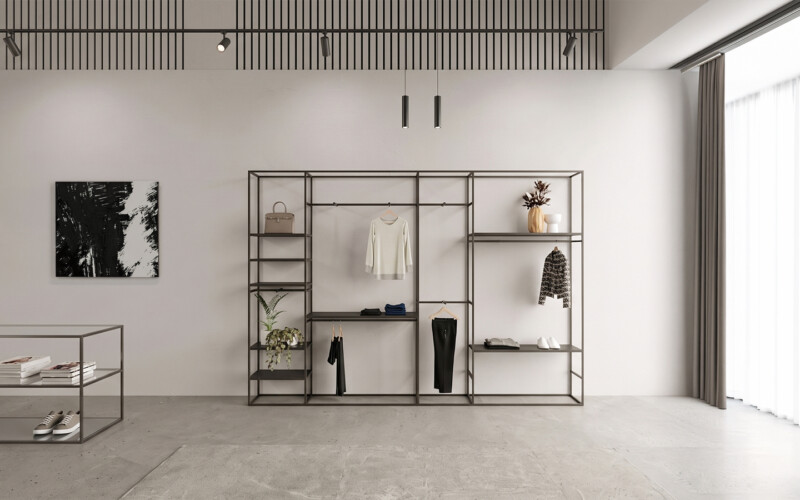 arredamento nero cage mensole appenderia