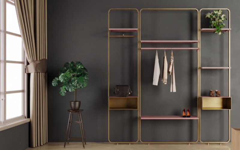 arredo negozio abbigliamento o oggettistica con cornici minimali di design di alto pregio effetto wow