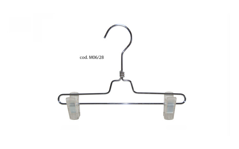 gruccia pinze plastica metallo cromato 28cm